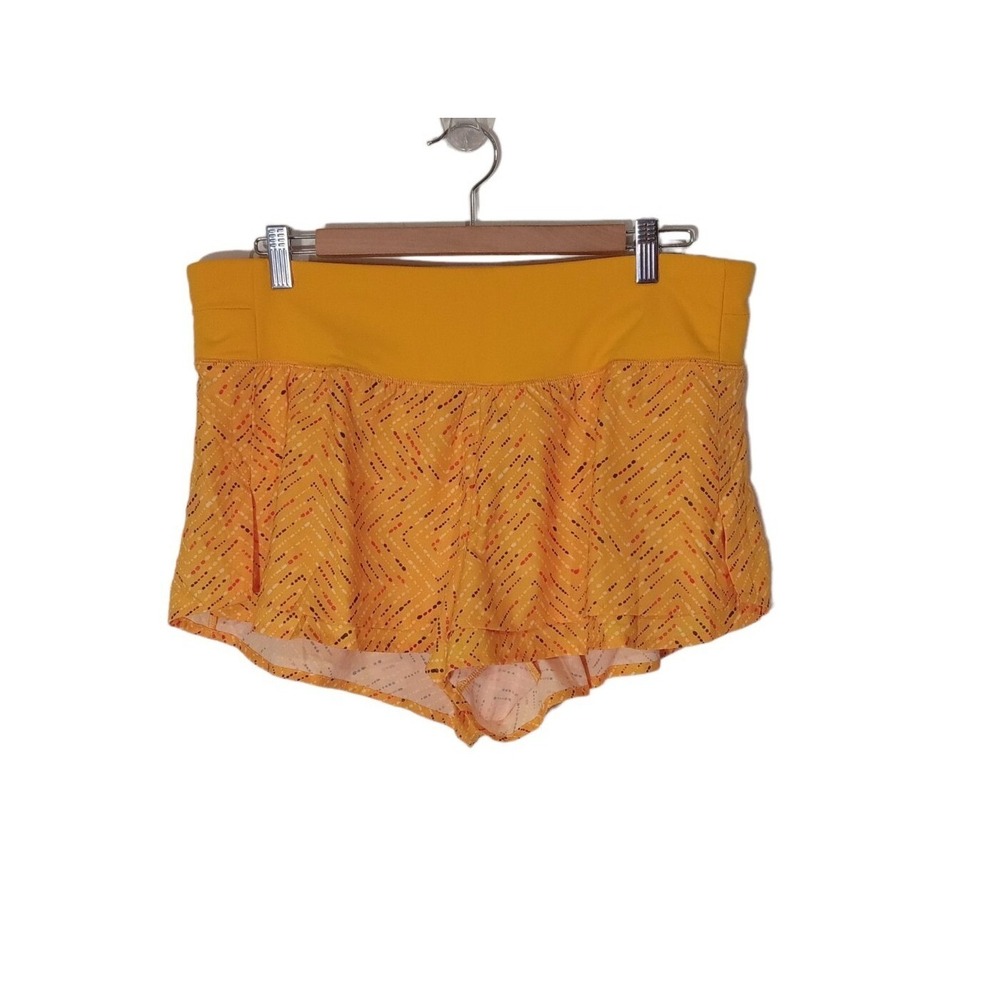 CALIA Kick It Up Performance Shorts XXL Yellow Raw Honey Print 3" Inseam